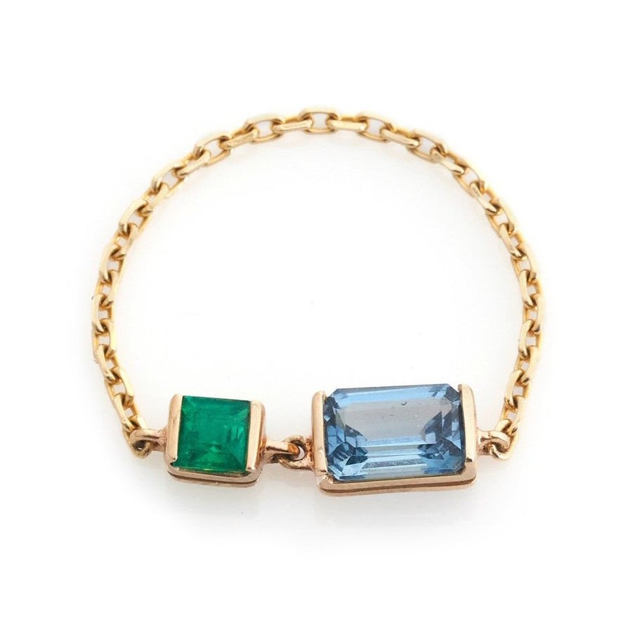 Topaz & Emerald Chain Ring