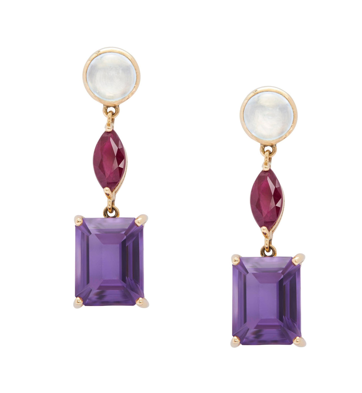 Topaz Ruby Amethyst Beijing Nights Earrings