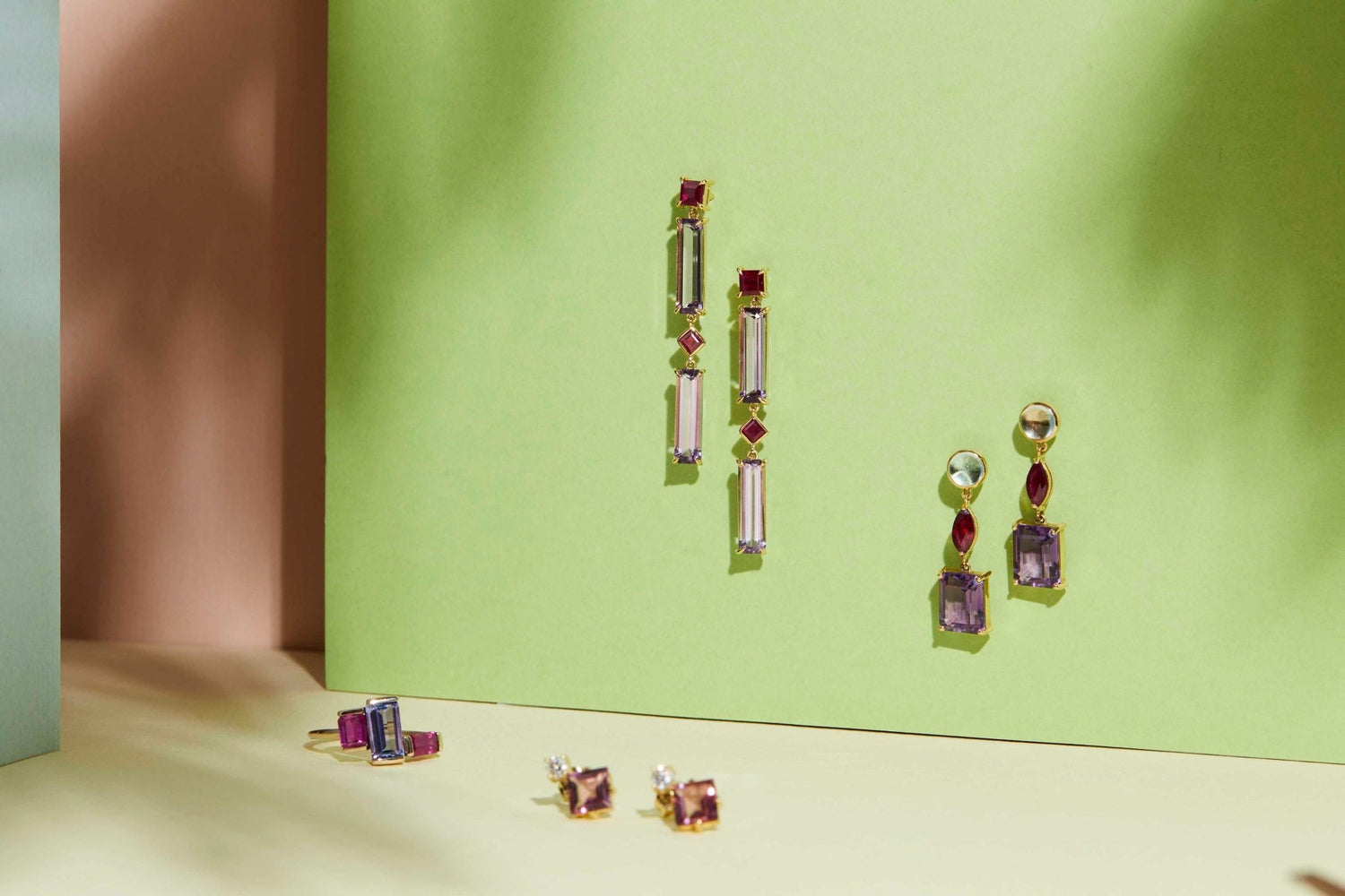 Topaz Ruby Amethyst Beijing Nights Earrings