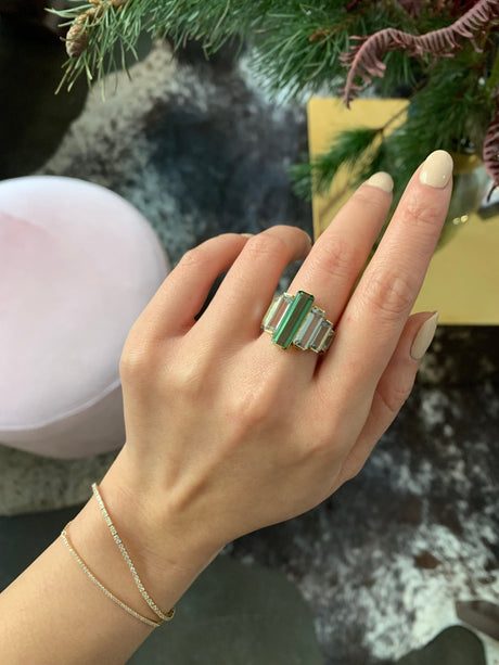 Tourmaline & Aquamarine Rhythm Ring