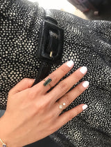 Tourmaline & Black Diamond Bar Ring