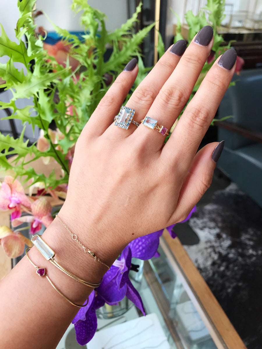 Tourmaline & Pink Sapphire Chain Ring