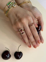 Tourmaline Aurora Ring 18k gold stackable ring 2