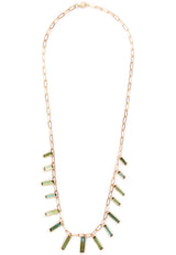 Tourmaline Bamboo Forrest Necklace 18k gold handmade fine jewelry