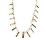 Tourmaline Bamboo Forrest Necklace 18k gold handmade fine jewelry 2