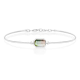 Watermelon Tourmaline Platinum Bangle
