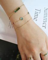 Tourmaline_Cabochon_Candy_Bracelet_18K_gold_stackable_design_handmade_fine_jewelry_on_model_2
