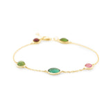 Tourmaline Cabochon Candy Bracelet 18k gold Stackable design 2