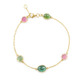 Tourmaline Cabochon Candy Bracelet 18k gold Stackable design 4