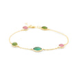 Tourmaline Cabochon Candy Bracelet 18k gold Stackable design 5