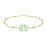 Tourmaline Hexagon Chain Ring 18k gold Stackable ring