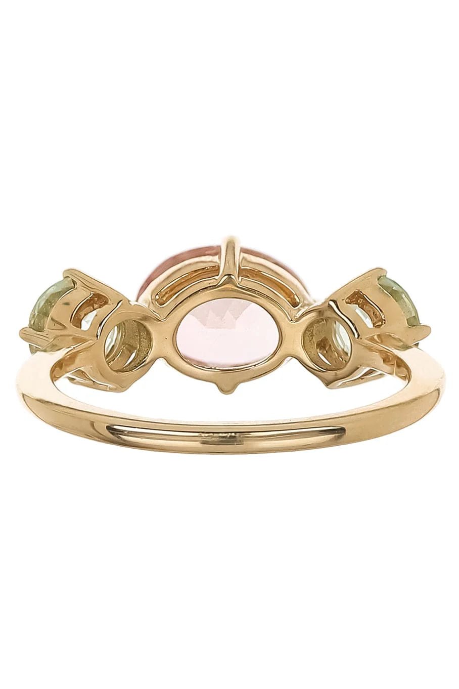 Tourmaline Macaroon Ring 18k gold Stackable ring back view