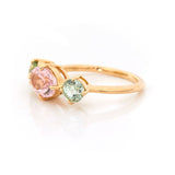 Tourmaline Macaroon Ring 18k gold Stackable ring side view