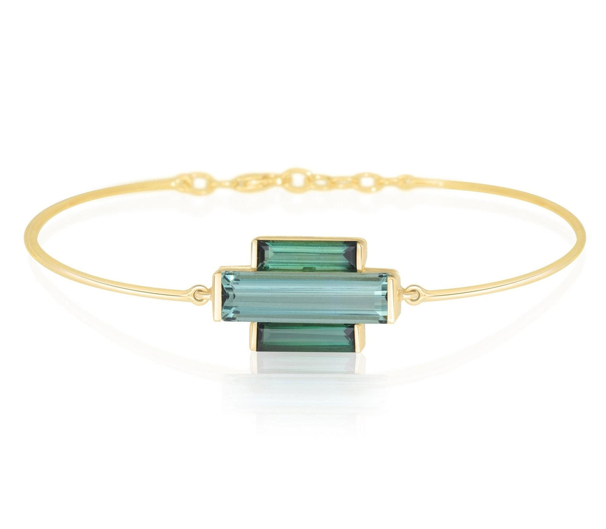Tourmaline Rhythm Bar Supreme Bangle 18K gold stackable design