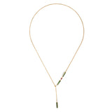 Tourmaline & Ruby Lasso Bar Necklace 18k gold handmade fine jewelry 4