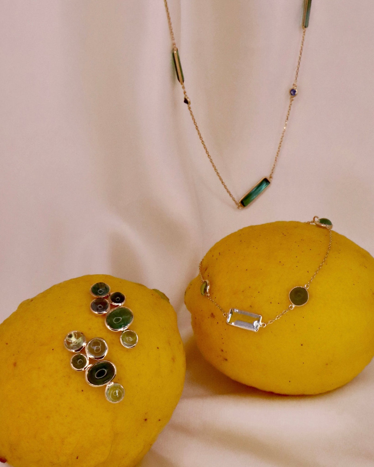 Tourmaline,Sapphire,Aquamarine & Diamond Candy Necklace 18K gold handmade fine jewelry 1