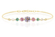 Tourmaline,Spinel & Diamond Compass Bangle 18k gold Stackable design 2