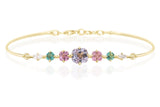 Tourmaline,Spinel & Diamond Compass Bangle 18k gold Stackable design 2