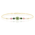 Tourmaline, Spinel and Diamond Compass Bangle (Green) YG14K stackable design