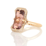 Tourmaline Supreme Aurora Ring 18k gold engagement ring side view