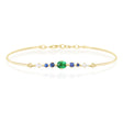 Travorite & Sapphire & Diamond Bangle 18K gold stackable design