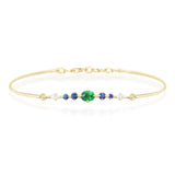 Travorite & Sapphire & Diamond Compass Bangle