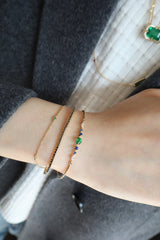 Travorite & Sapphire & Diamond Compass Bangle