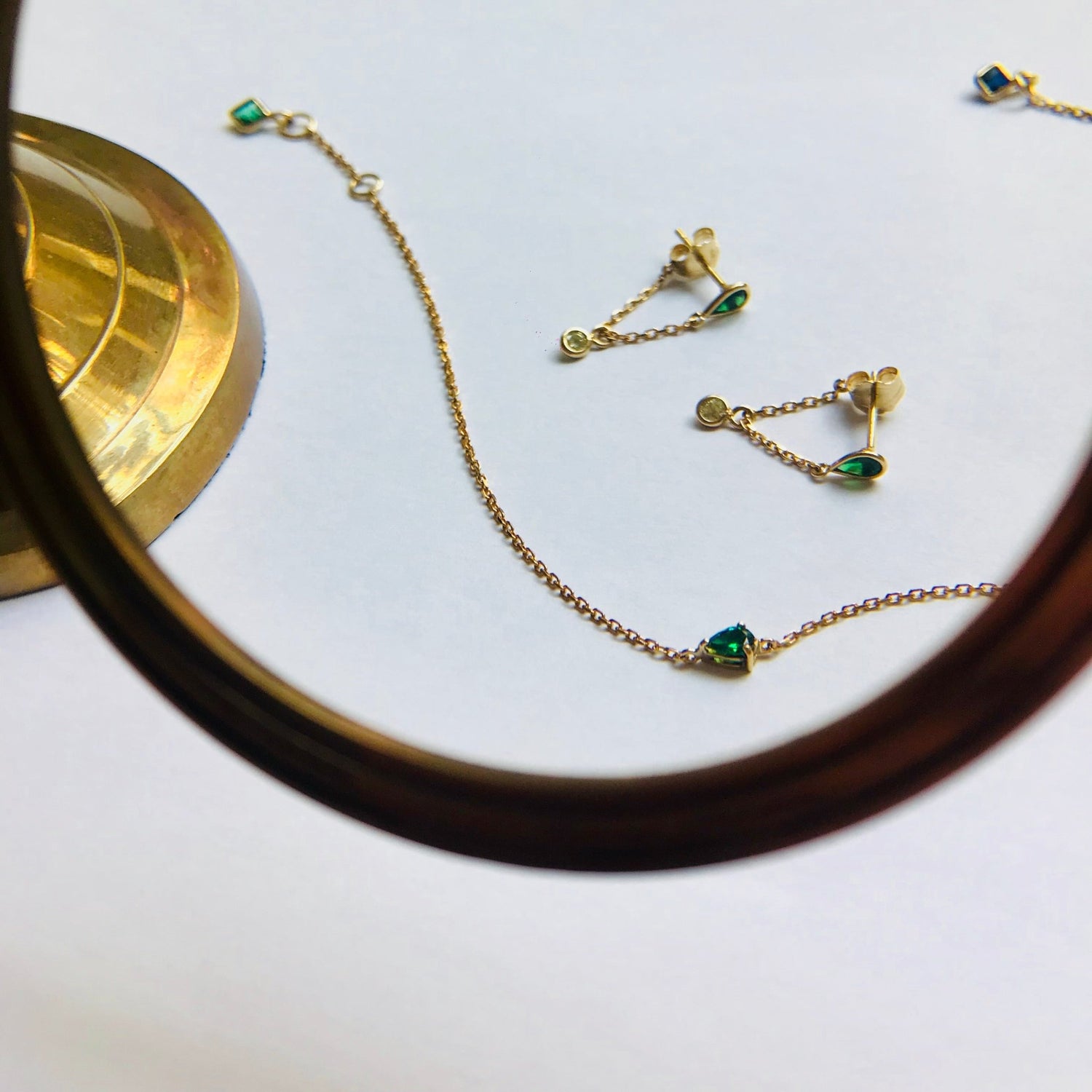 Tsavorite & Diamond Chain Earrings