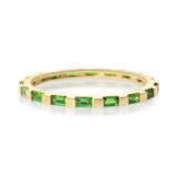 Tsavorite Baguette Infinity Ring 18k gold stackable ring
