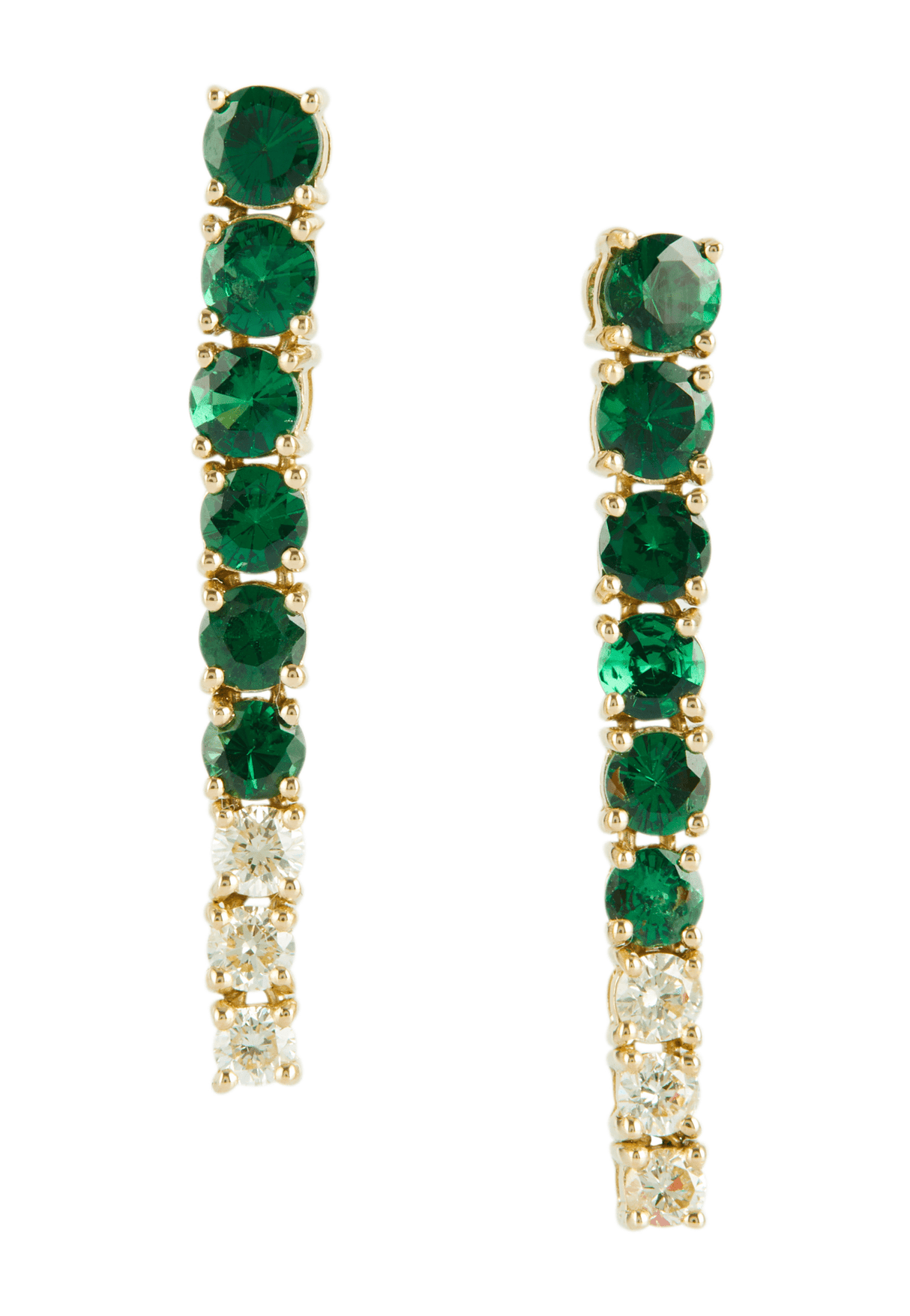 Tsavorite & Canary Diamond Dream Links Earrings 18K Gold Handmade Fine Jewelry