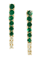 Tsavorite & Canary Diamond Dream Links Earrings 18K Gold Handmade Fine Jewelry
