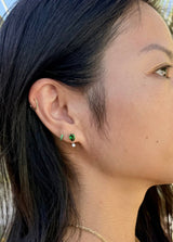 Tsavorite & Diamond Earrings on model 2