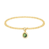 Tsavorite Drop Chain Rings 18K Stackable ring