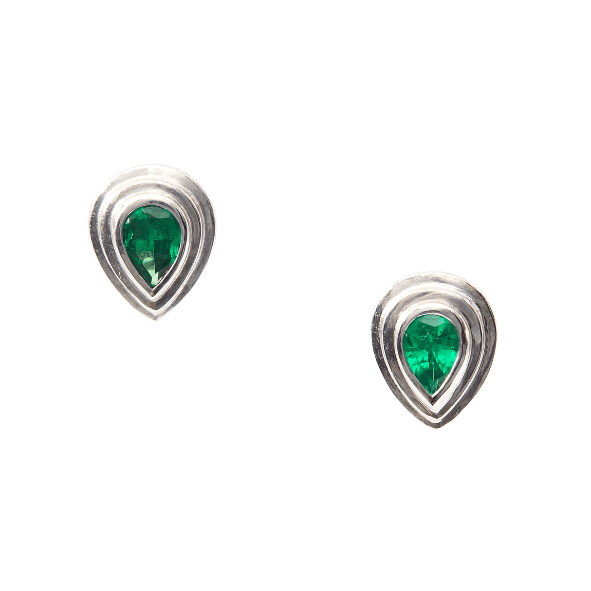 Tsavorite Frame Earrings PT900 Handmade Fine Jewelry