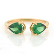 Tsavorite Open Ring 18k gold Stackable ring