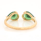 Tsavorite Open Ring 18k gold Stackable ring back view