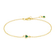 Tsavorite Trillion Bracelet 18k gold Stackable design 