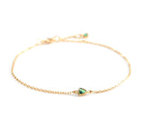 Tsavorite Trillion Bracelet 18k gold stackable design 2