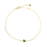 Tsavorite Trillion Bracelet 18k gold stackable design 3