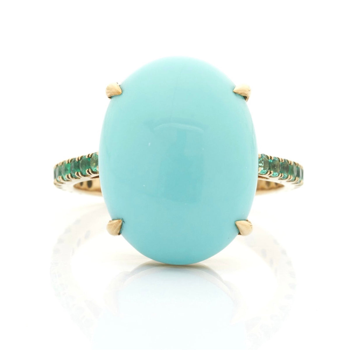 Turquoise & Emerald Globe Ring
