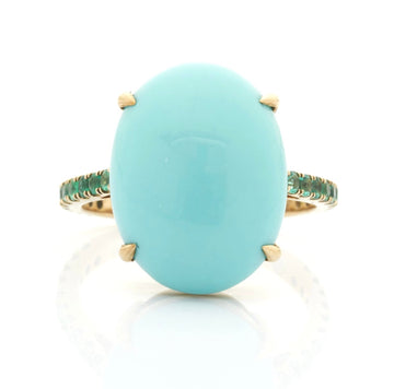 Turquoise & Emerald globe Ring