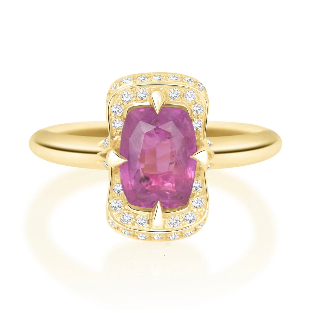 Unheated Magenta Sapphire Aurora Ring