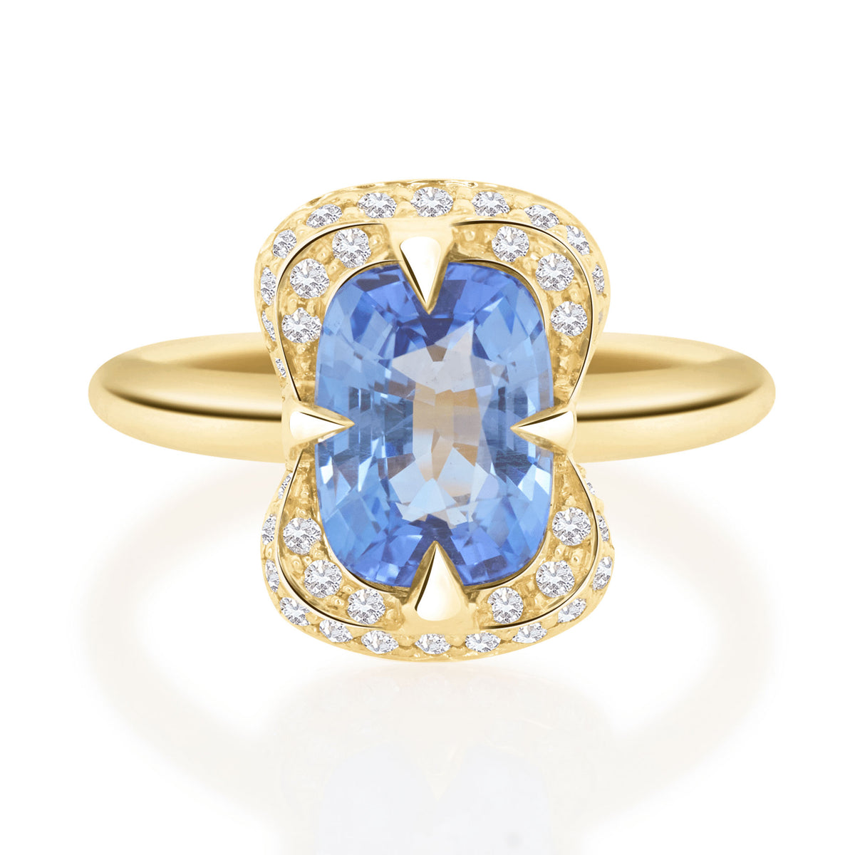 Unheated Sapphire Aurora Ring