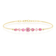 Vivid Pink Spinel Compass Bangle 18k gold stackable design 1