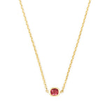 Vivid Spinel Petite Button Necklace  18K gold handmade fine jewelry