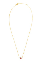 Vivid Spinel Petite Button Necklace  18K gold handmade fine jewelry 1