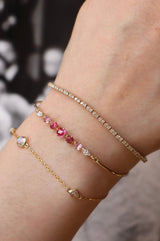 Vivid Spinels & Diamond Compass Bangle