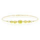 Vivid Yellow Chrysoberyl Compass Bangle 18k gold stackable design