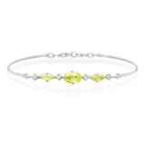 Vivid Yellow Chrysoberyl Platinum Compass Bangle Stackable design