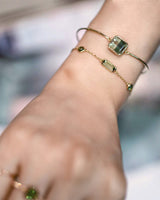 Watermalon_Lime_Tourmaline_Bangle_18K_gold_stackable_design_on_model_2